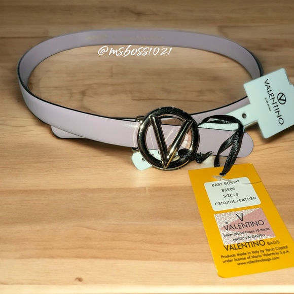 Valentino Thin Violet W/Gold Belt Sz M BRAND NEW WITH TAGS
